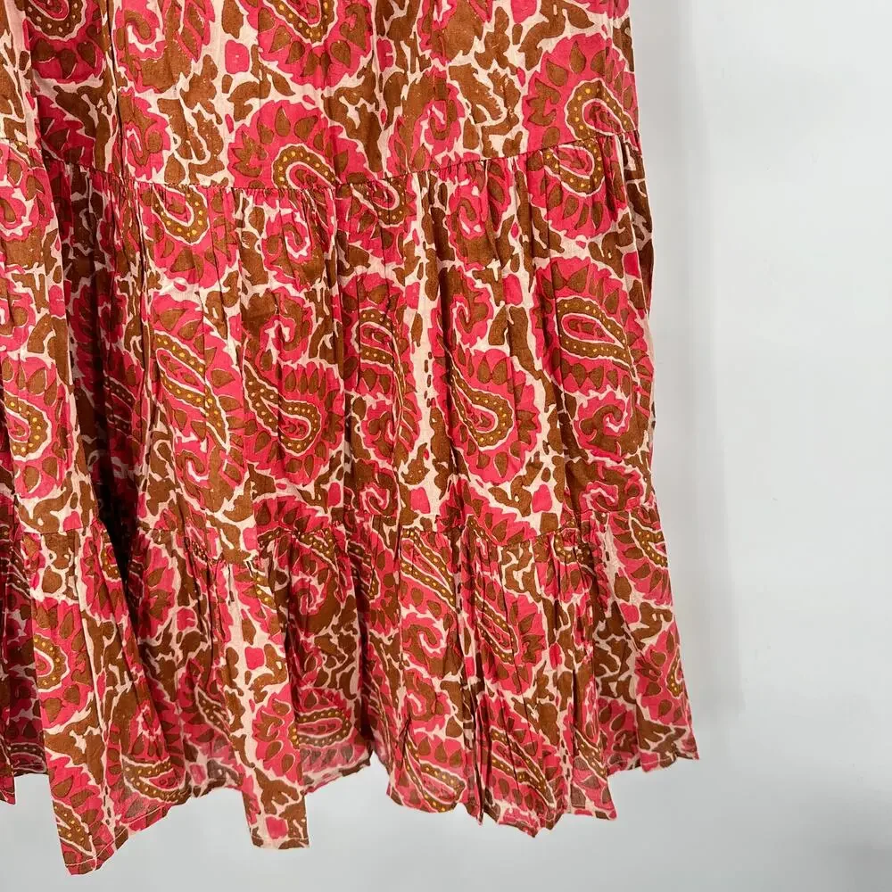 CLEOBELLA  NWT Jacinta Pink Brown Maxi Skirt with Pockets // M - Picture 9 of 14